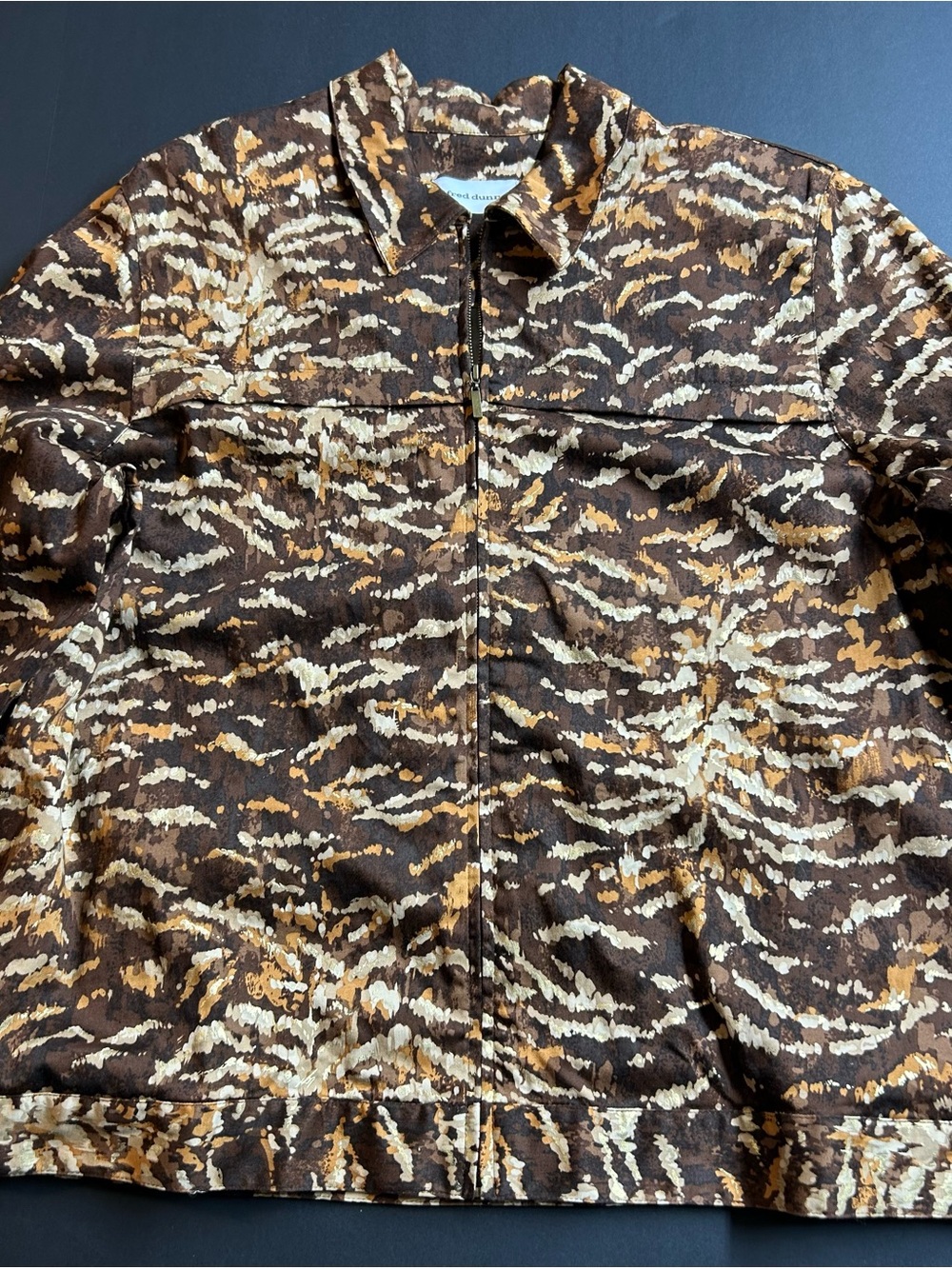 Alfred Dunner Brown, Cream‎ and Gold Abstract Print Jacket, 18